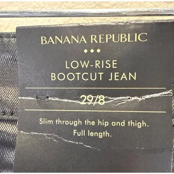 NWT Banana Republic Women's Low-Rise Bootcut Black Shiny Jeans Size 29/8 - Picture 6 of 12